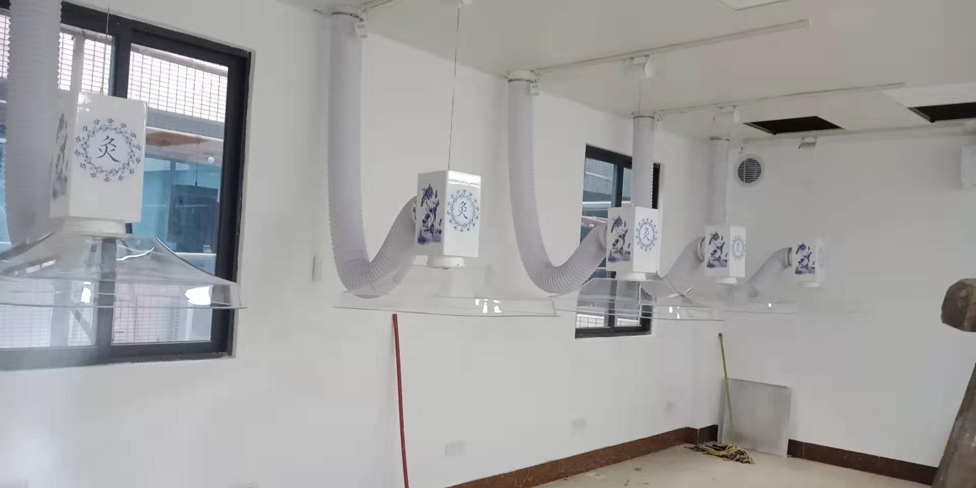 陜西中醫(yī)院(華仔)艾灸排煙系統(tǒng)安裝完工