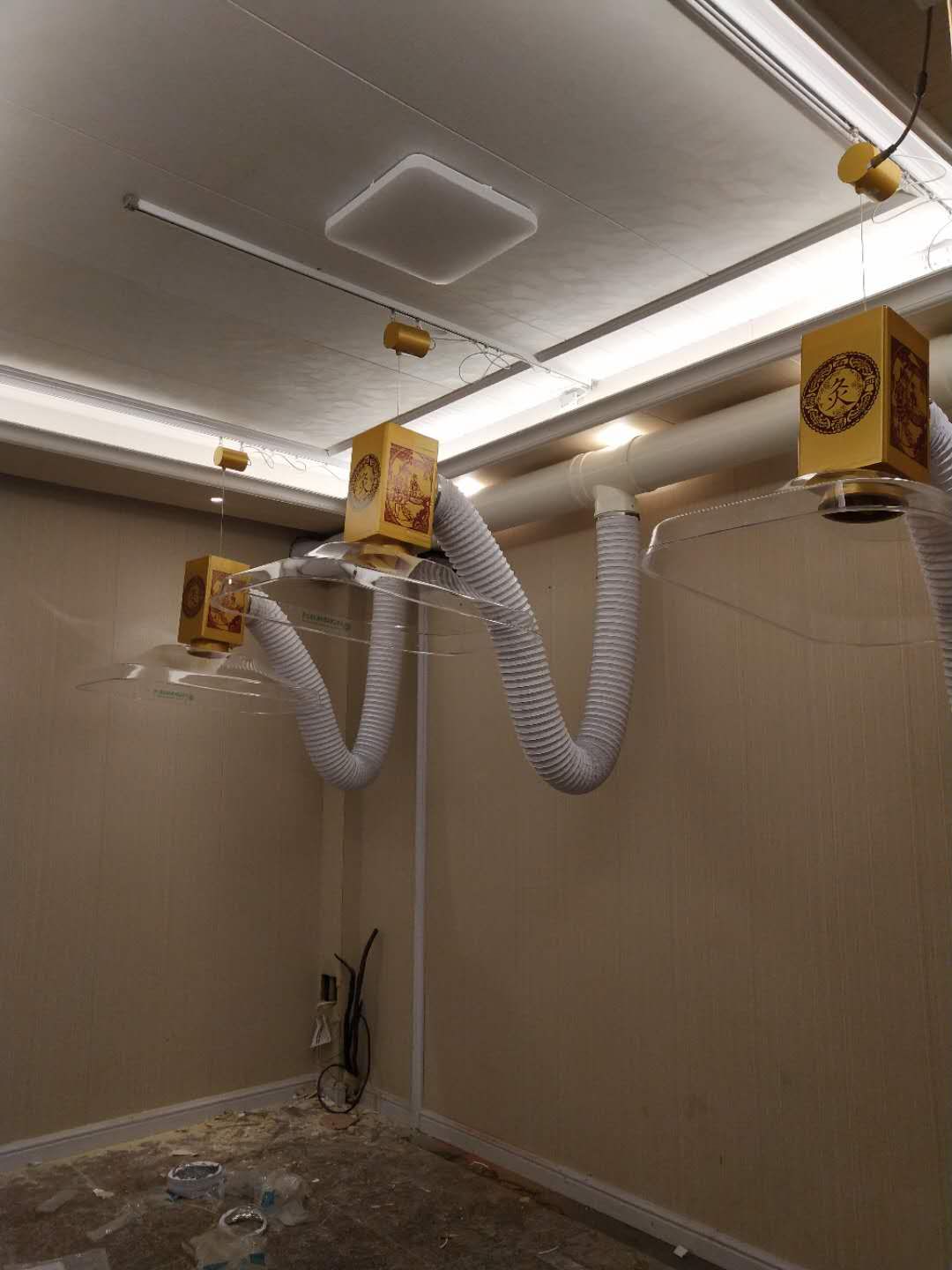 義烏(華仔)艾灸排煙系統(tǒng)安裝完工